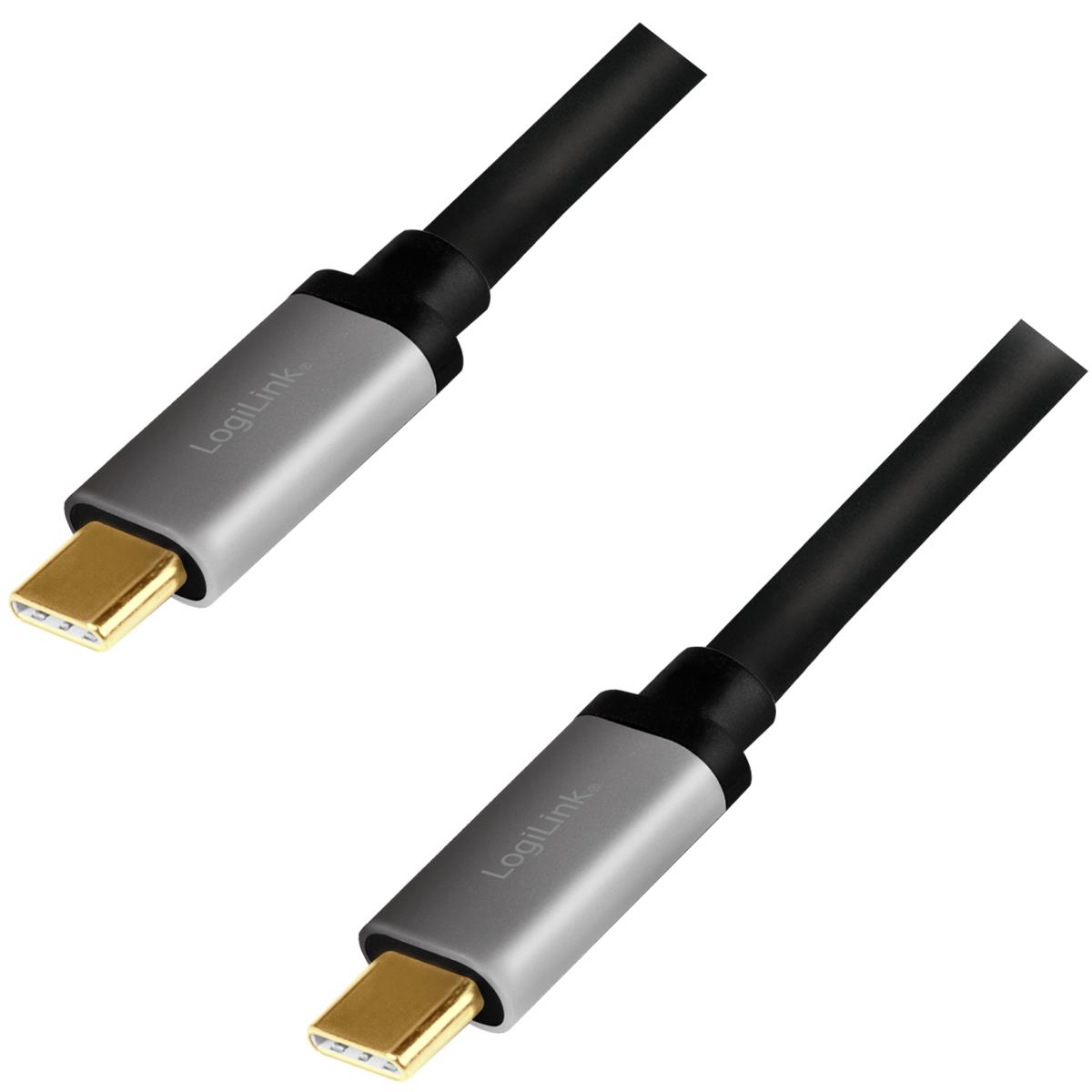 LogiLink: USB-C-kabel PD 3.0 100W 480 Mbps Alu 1,5m