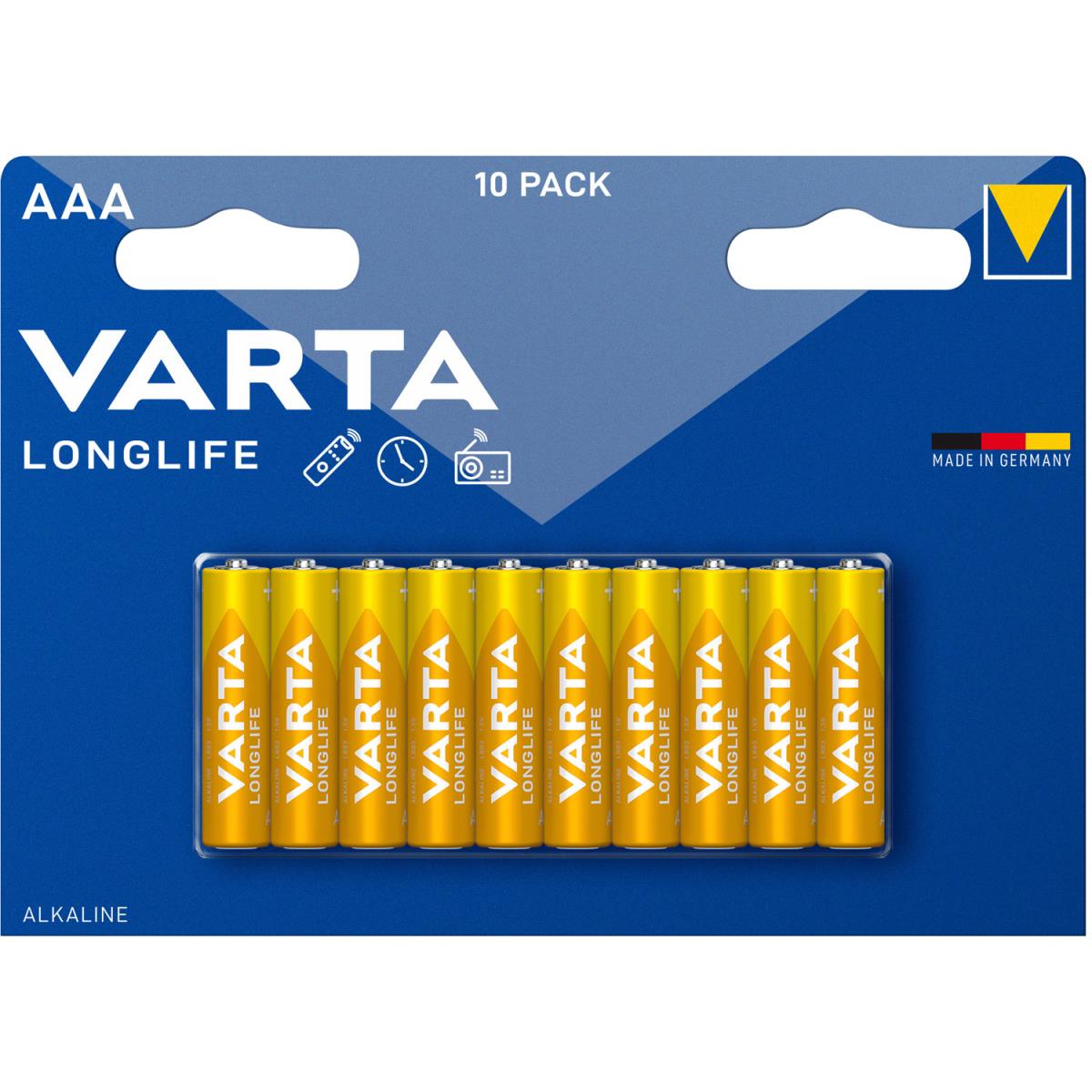 Varta: Longlife AAA / LR03 Batteri 10-pack