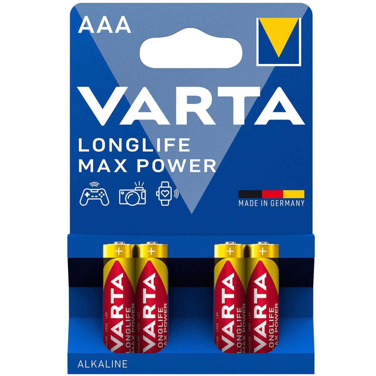 Varta: Longlife Max Power AAA / LR03 Batteri 4-pack