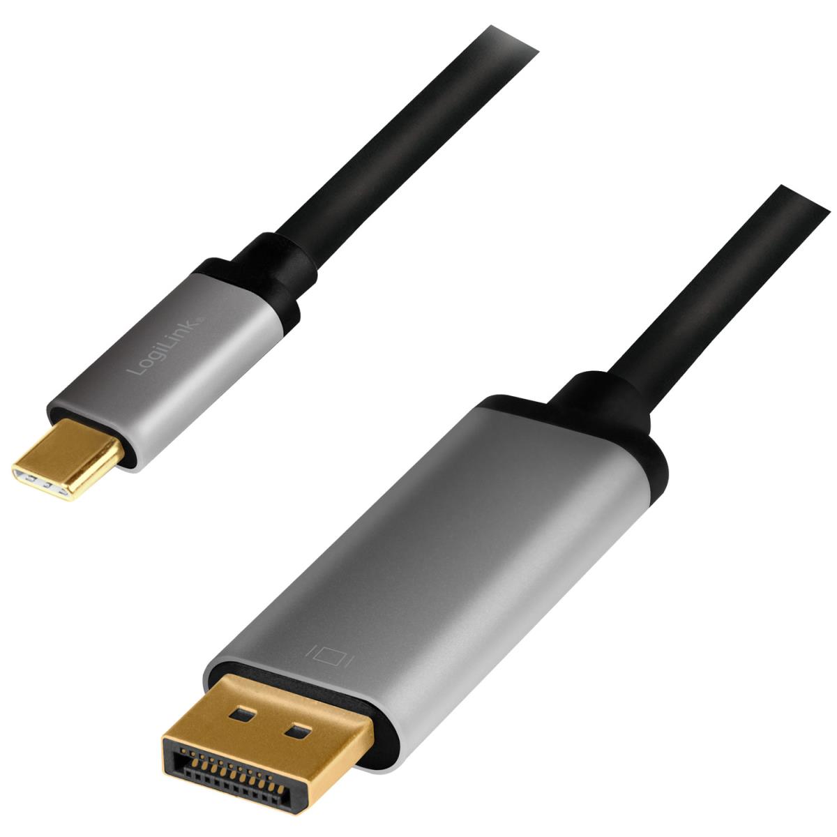 LogiLink: USB-C -> DisplayPort 4K/60Hz Aluminium 1,8m