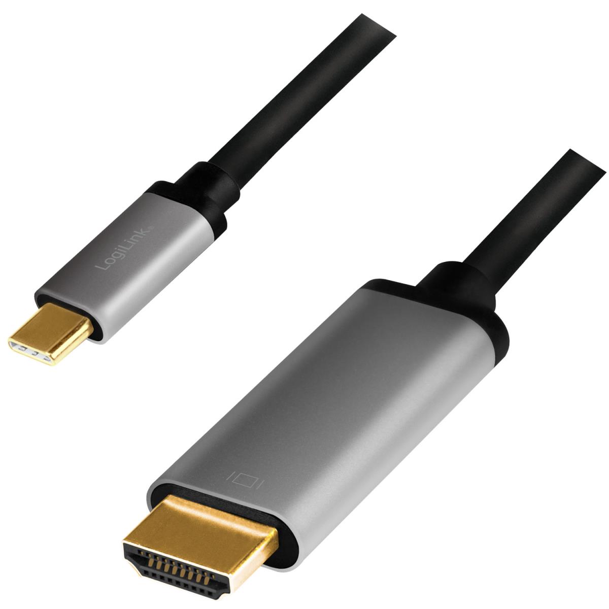 LogiLink: USB-C -> HDMI 4K/60Hz Aluminium 1,8m
