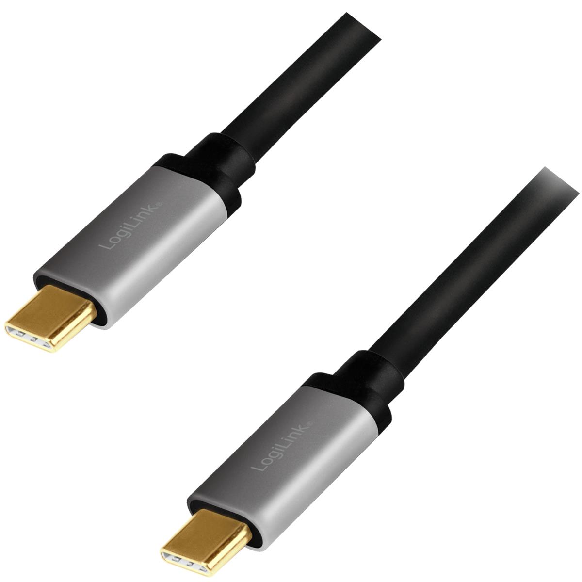 LogiLink: USB-C-kabel PD 3.0 100W 10Gbps 4K/60Hz Alu 1m