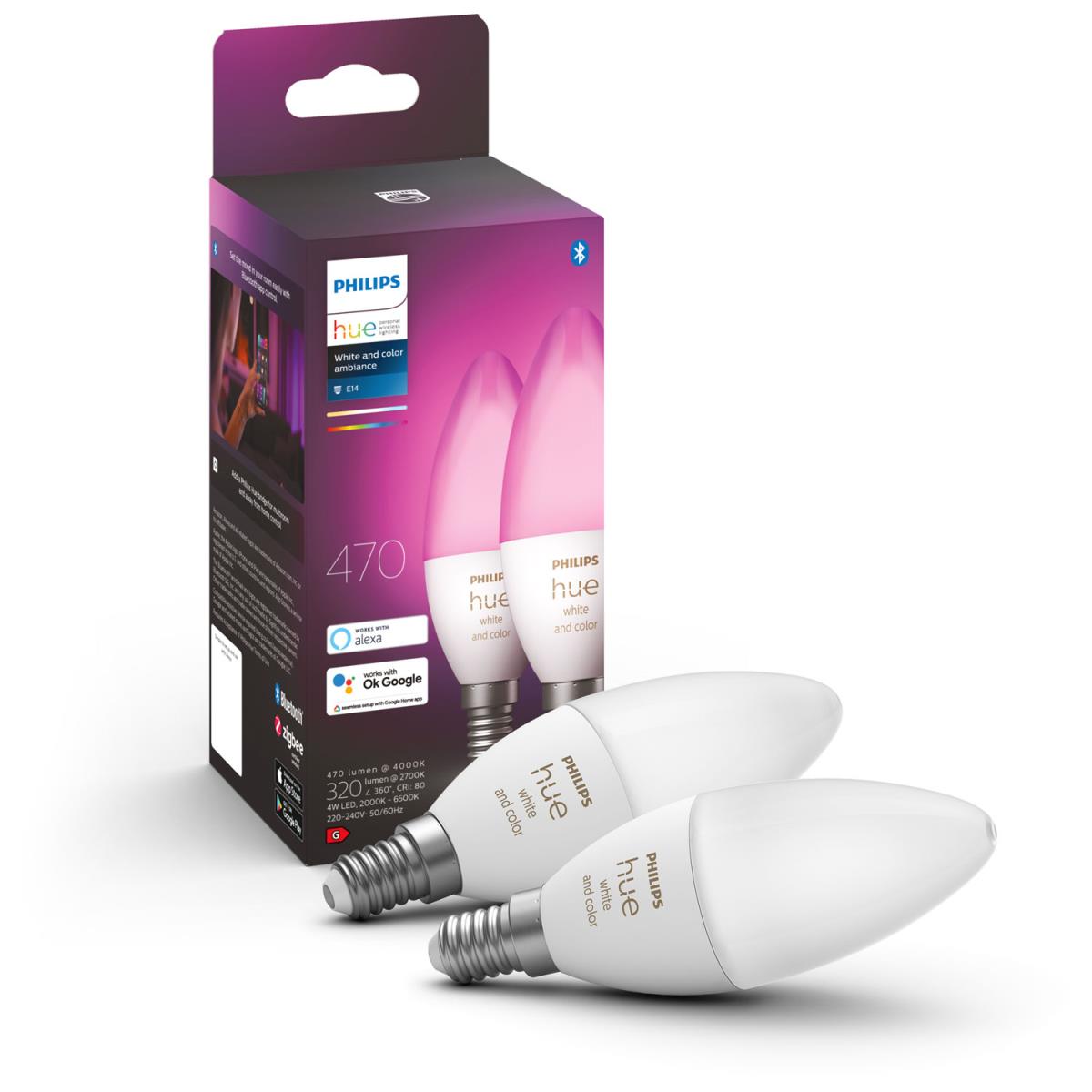 Philips: Hue White Color Ambiance E14 Kron 2-pack