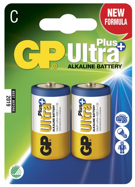 Batteri GP Ultra Plus, Size C, LR14, 1.5v (2p)