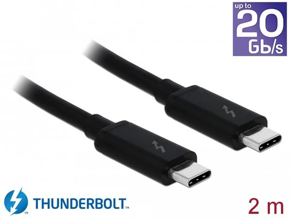 Delock Thunderbolt 3 (40 Gb/s) USB-C cable male -> male passive, 2m, 3A black