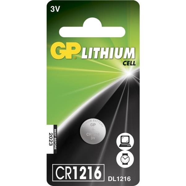 GP Lithium Cell Battery CR1216, 3V