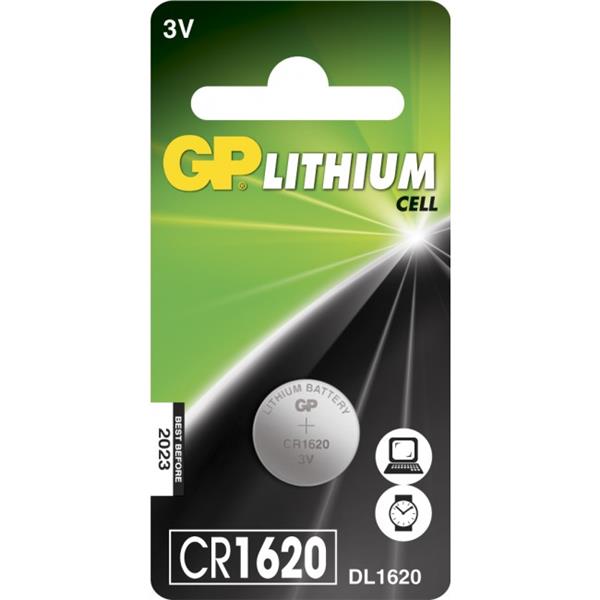 GP Lithium Cell Battery CR1620, 3V