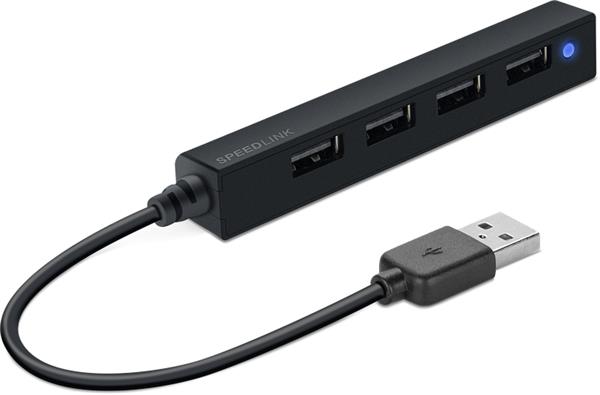 SpeedLink - SNAPPY SLIM USB Hub, 4-Port, USB 2.0, Passive, Black