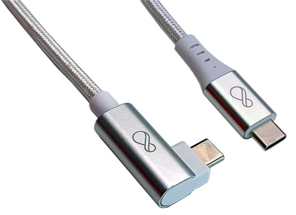Ochno USB-C to USB-C Cable Gen2, Angled White 0.7m