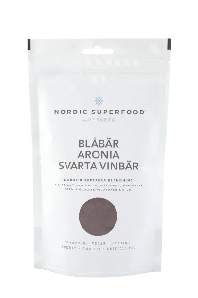 Nordic Superfood - Berry Powder Blue - Blueberry, Chokeberry, Black Currant 80 g