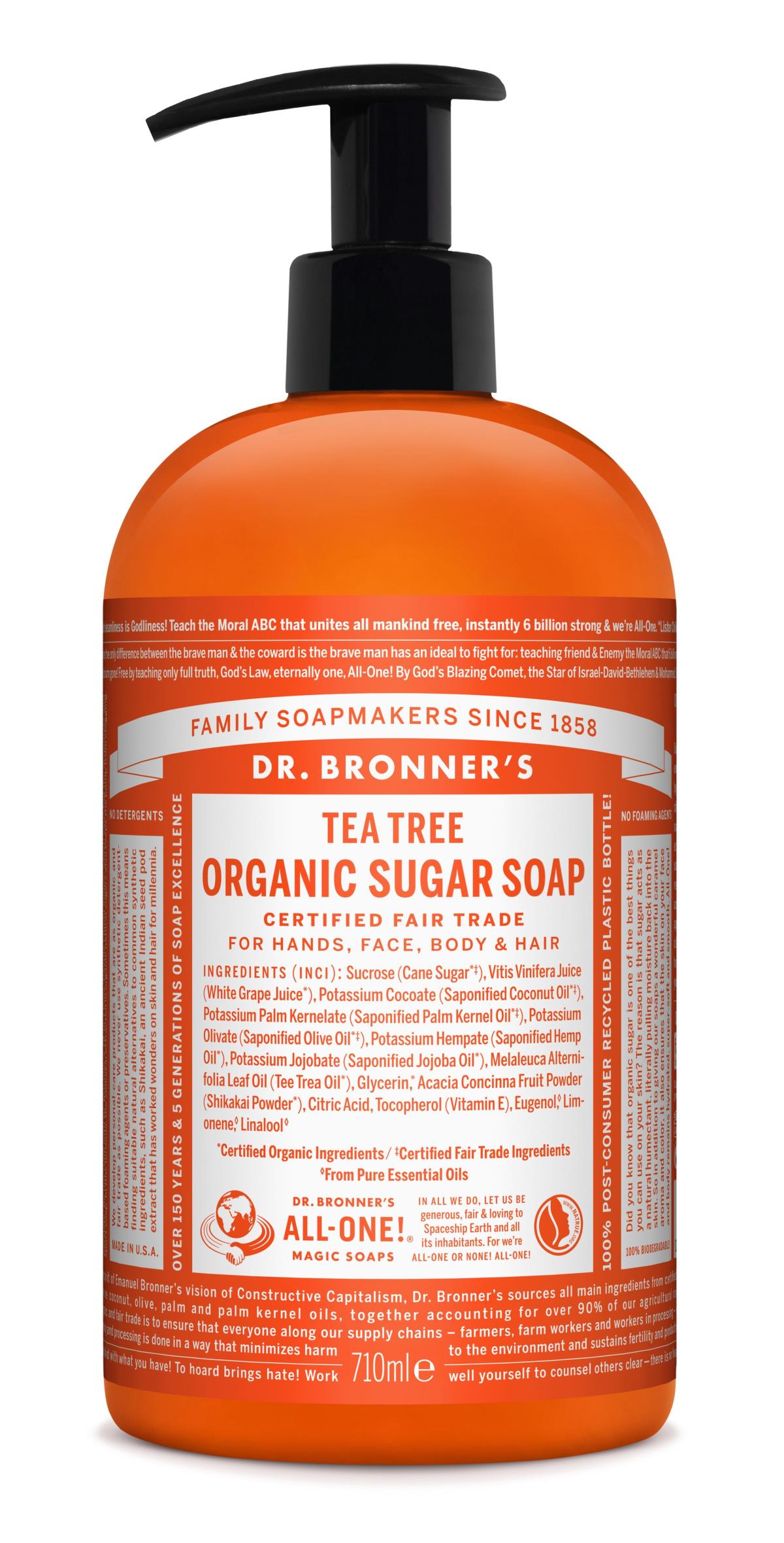 Dr. Bronner's - Organic Sugar Soap Tea Tree 710 ml