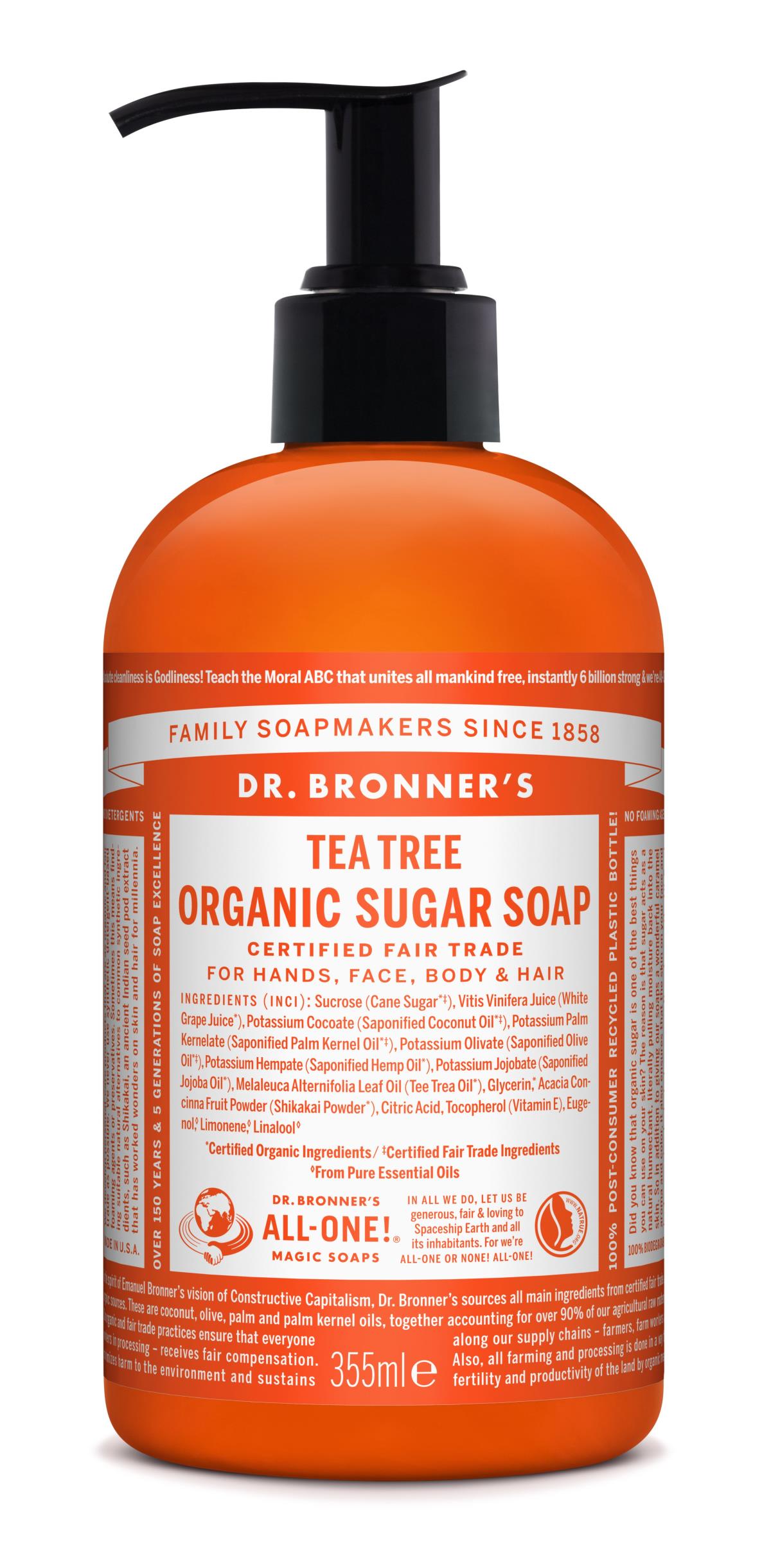 Dr. Bronner's - Organic Sugar Soap Tea Tree 355 ml