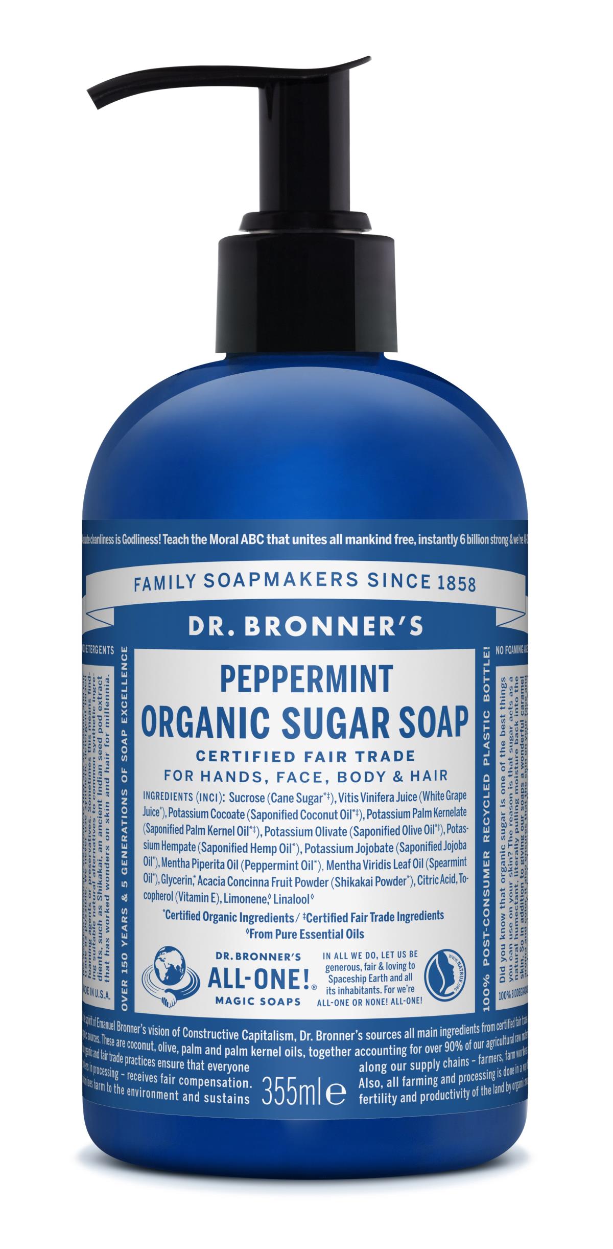 Dr. Bronner's - Organic Sugar Soap Peppermint 355 ml