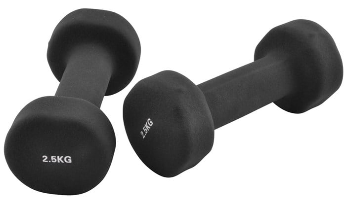 Inshape - Fitness Dumbbells 2 x 2,5 kg - Black