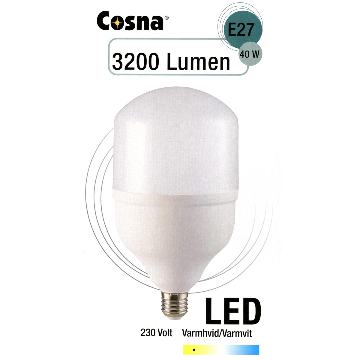 via Autonom buffet Cosna LED-lampa E27 I 40 W I 3200 lm - hem & hushåll
