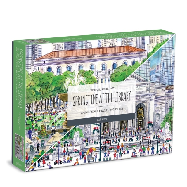 MacMillan Ltd NON Books - Michael Storrings Springtime At The Library 500  Piece Double-sided Puzzle - leksaker