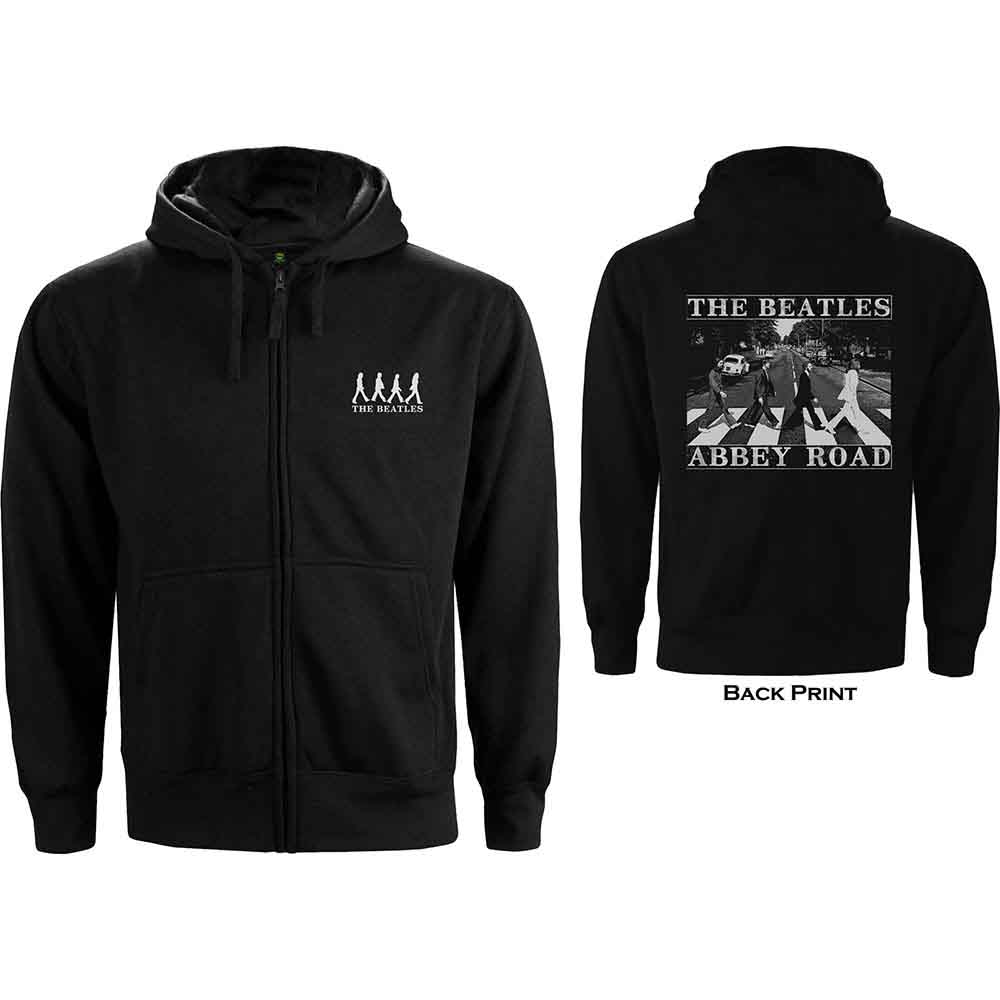 The Beatles: Unisex Zipped Hoodie/Abbey Road (Back Print) (Small)