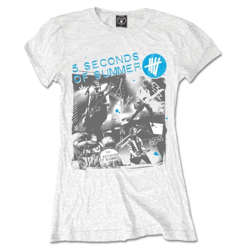 5 Seconds of Summer: Ladies T-Shirt/Live Collage (Medium)