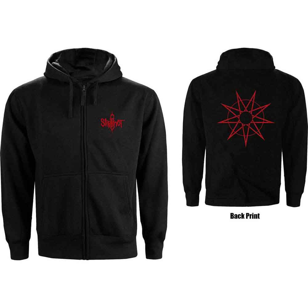 Slipknot: Unisex Zipped Hoodie/9 Point Star (Back Print) (XX-Large)