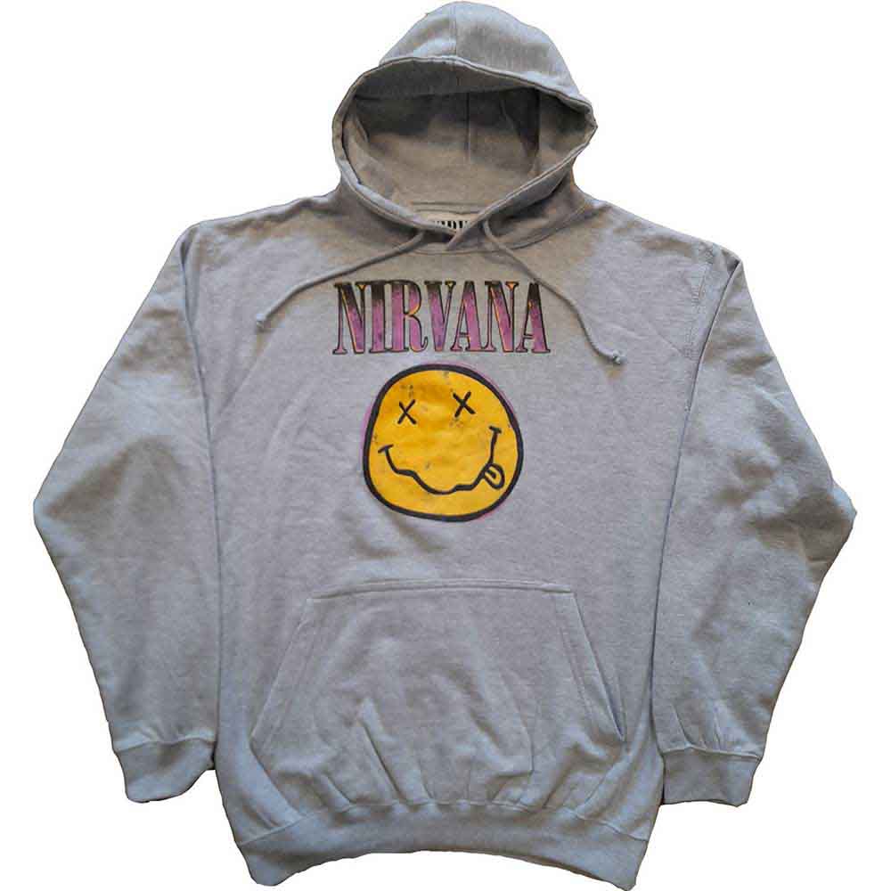 Nirvana: Unisex Pullover Hoodie/Xerox Smiley Pink (X-Large)