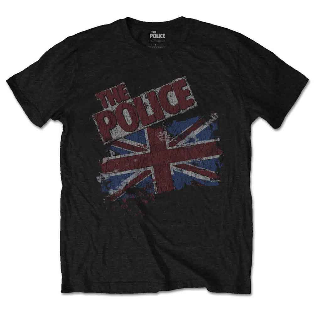 The Police: Unisex T-Shirt/Vintage Flag (Large)