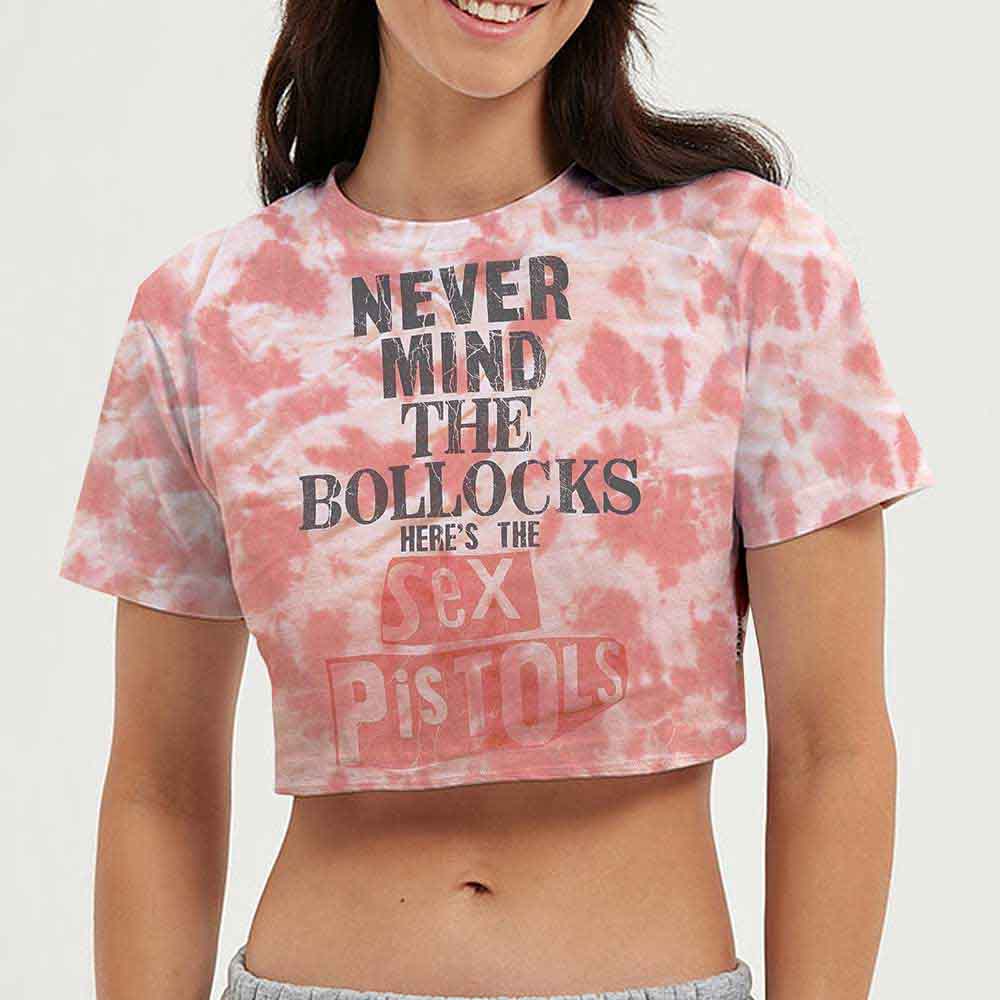 The Sex Pistols: Ladies Crop Top/Never Mind the Bollocks (Dye-Wash) (Medium)