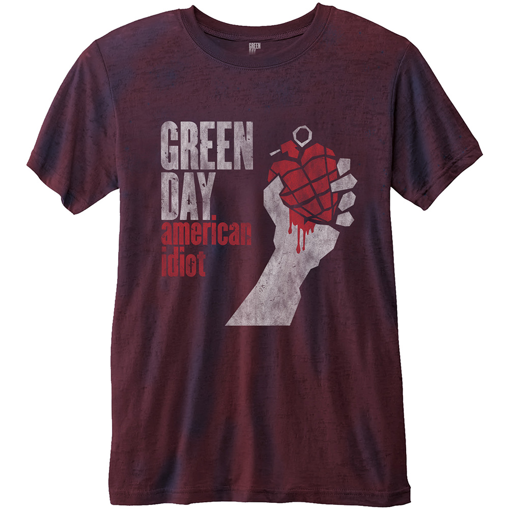 Green Day: Unisex T-Shirt/American Idiot (Burnout) (Medium)