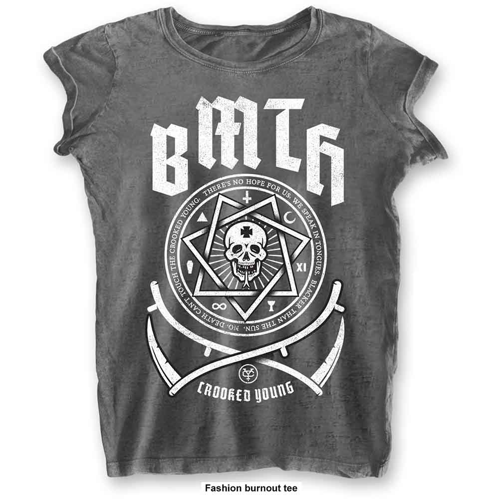 Bring Me The Horizon: Ladies T-Shirt/Crooked Young (Burnout) (Small)