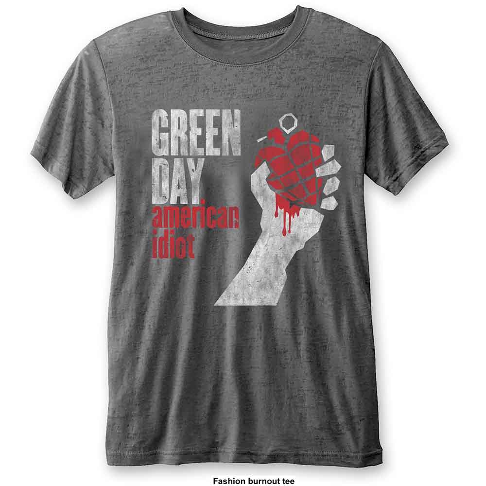 Green Day: Unisex T-Shirt/American Idiot Vintage (Burnout) (Large)