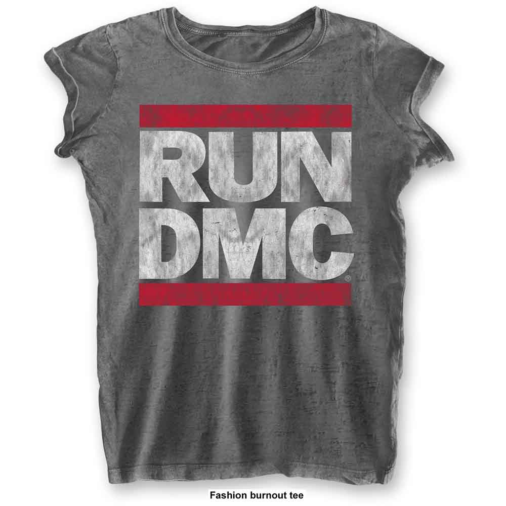 Run DMC: Ladies T-Shirt/DMC Logo (Burnout) (Small)