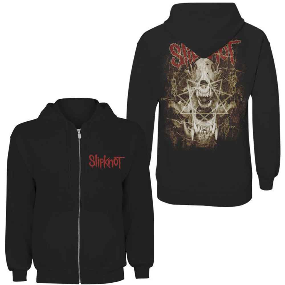 Slipknot: Unisex Zipped Hoodie/Skull Teeth (Back Print) (Medium)
