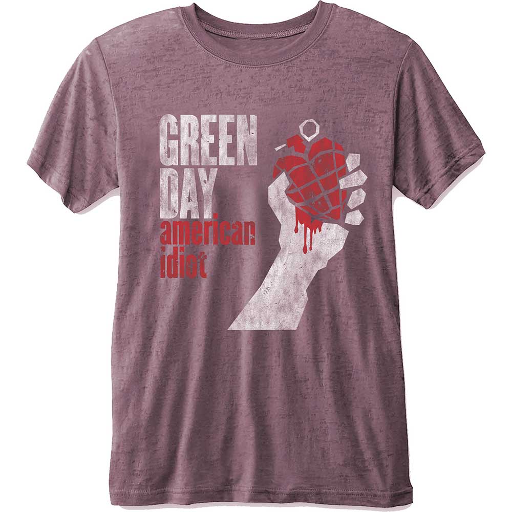 Green Day: Unisex T-Shirt/American Idiot (Burnout) (Large)