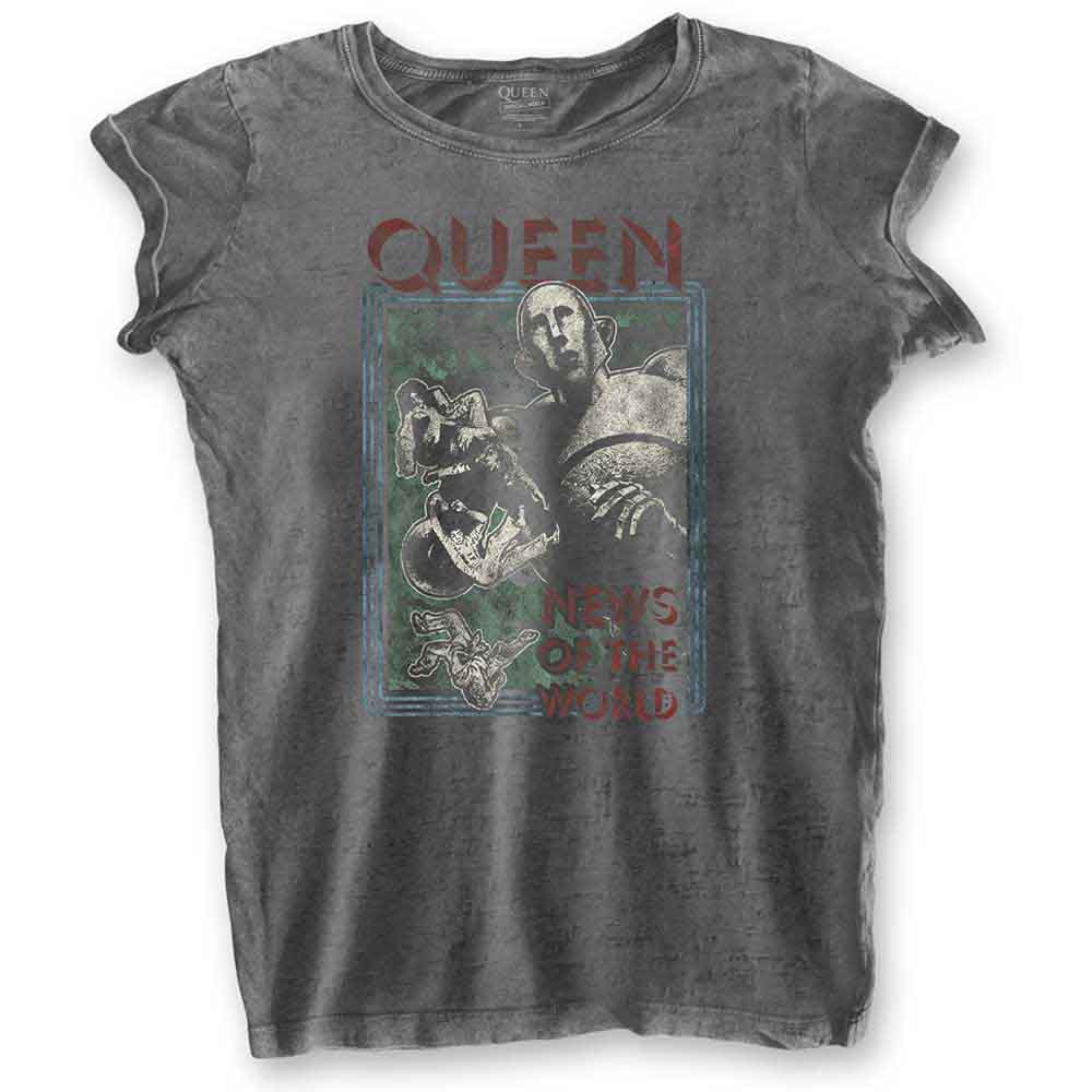 Queen: Ladies T-Shirt/News of the World (Burnout) (Medium)