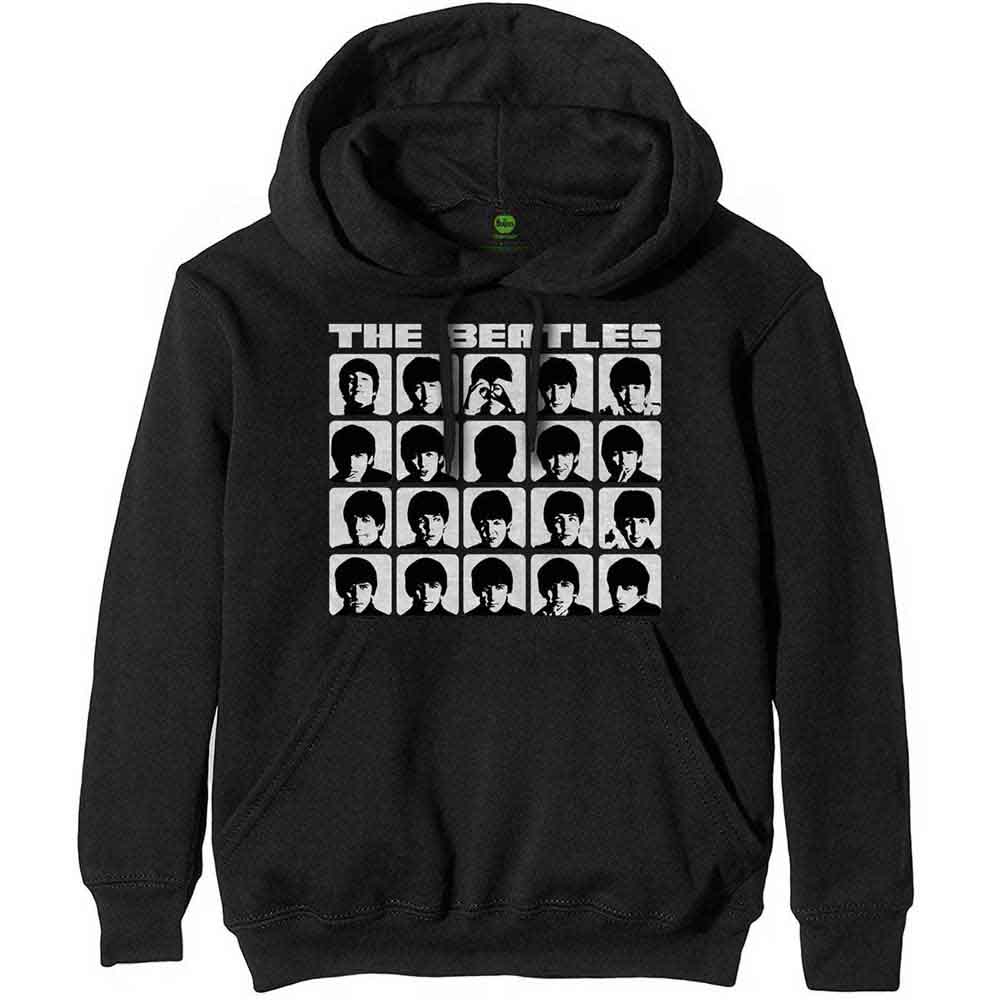 The Beatles: Unisex Pullover Hoodie/Hard Days Night Faces Mono (Small)