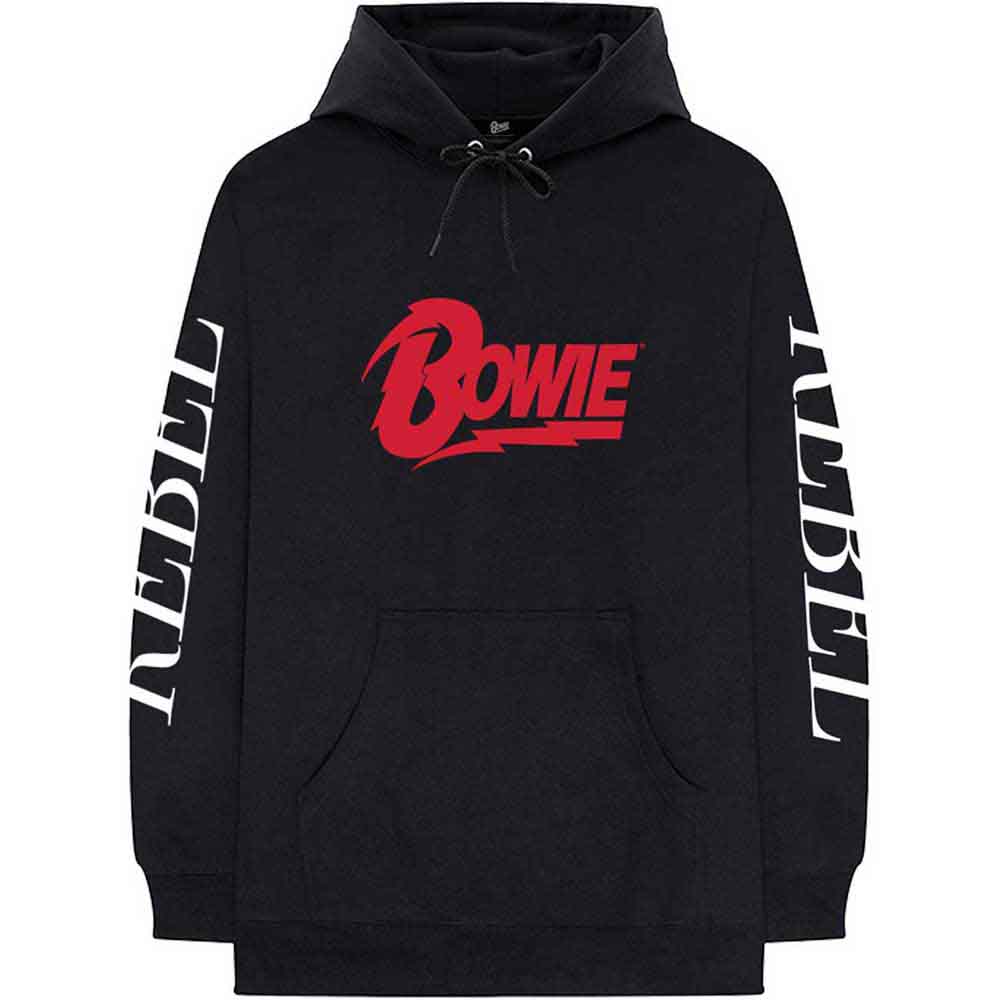 David Bowie: Unisex Pullover Hoodie/Rebel Rebel (Small)