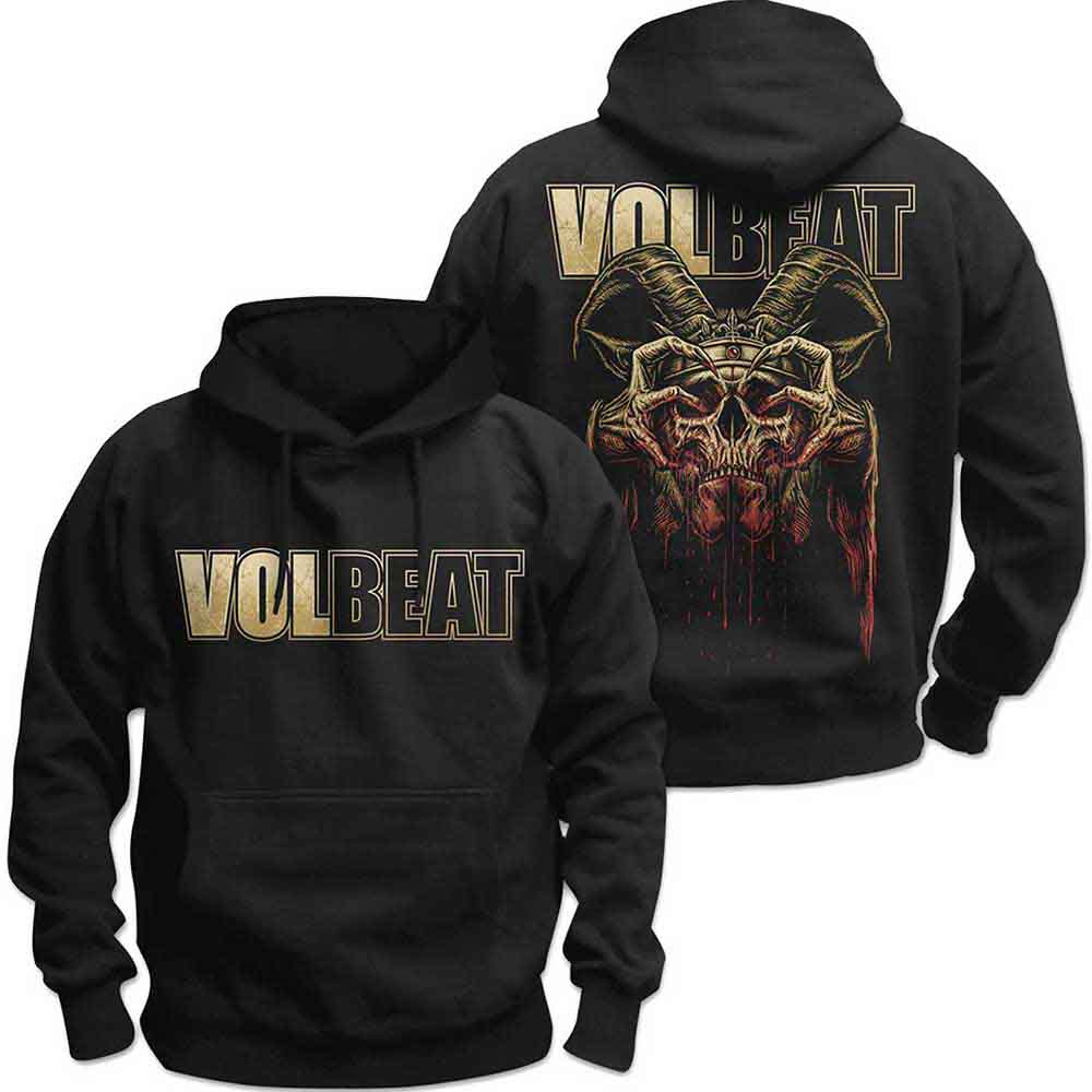 Volbeat: Unisex Pullover Hoodie/Bleeding Crown Skull (Back Print) (Medium)