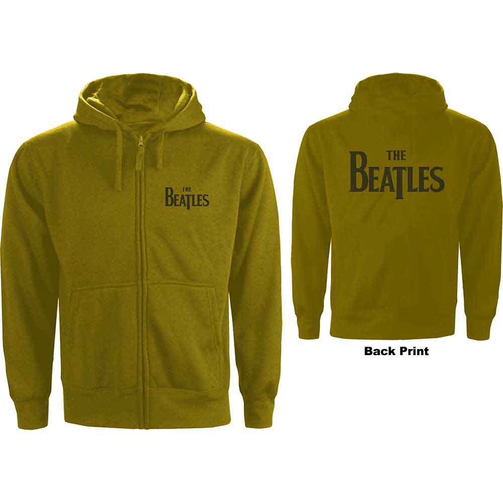 The Beatles: Unisex Zipped Hoodie/Drop T Logo (Back Print) (XXX-Large)