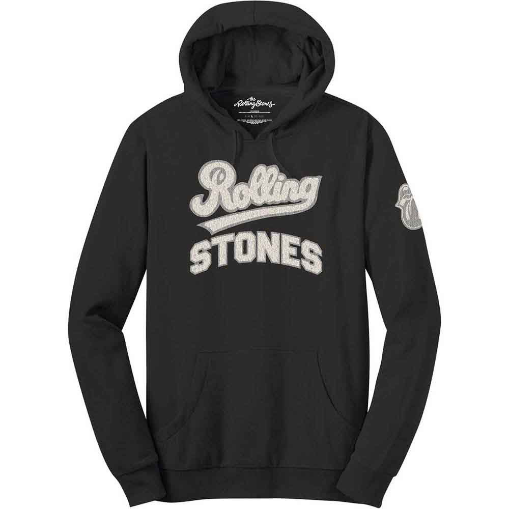 The Rolling Stones: Unisex Pullover Hoodie/Team Logo & Tongue (Applique Motifs) (Small)