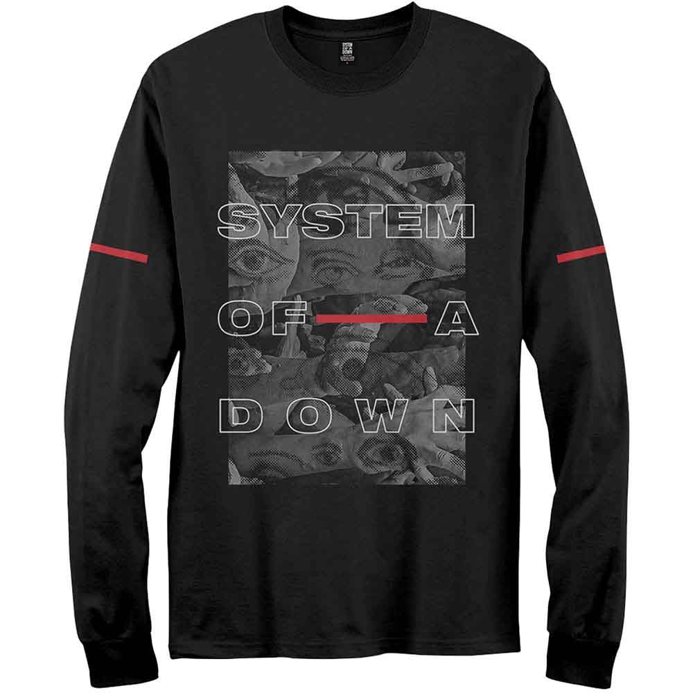 System Of A Down: Unisex Long Sleeved T-Shirt/Eye Collage (Small)