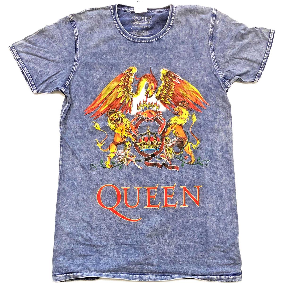Queen: Unisex T-Shirt/Classic Crest (Burnout) (X-Large)