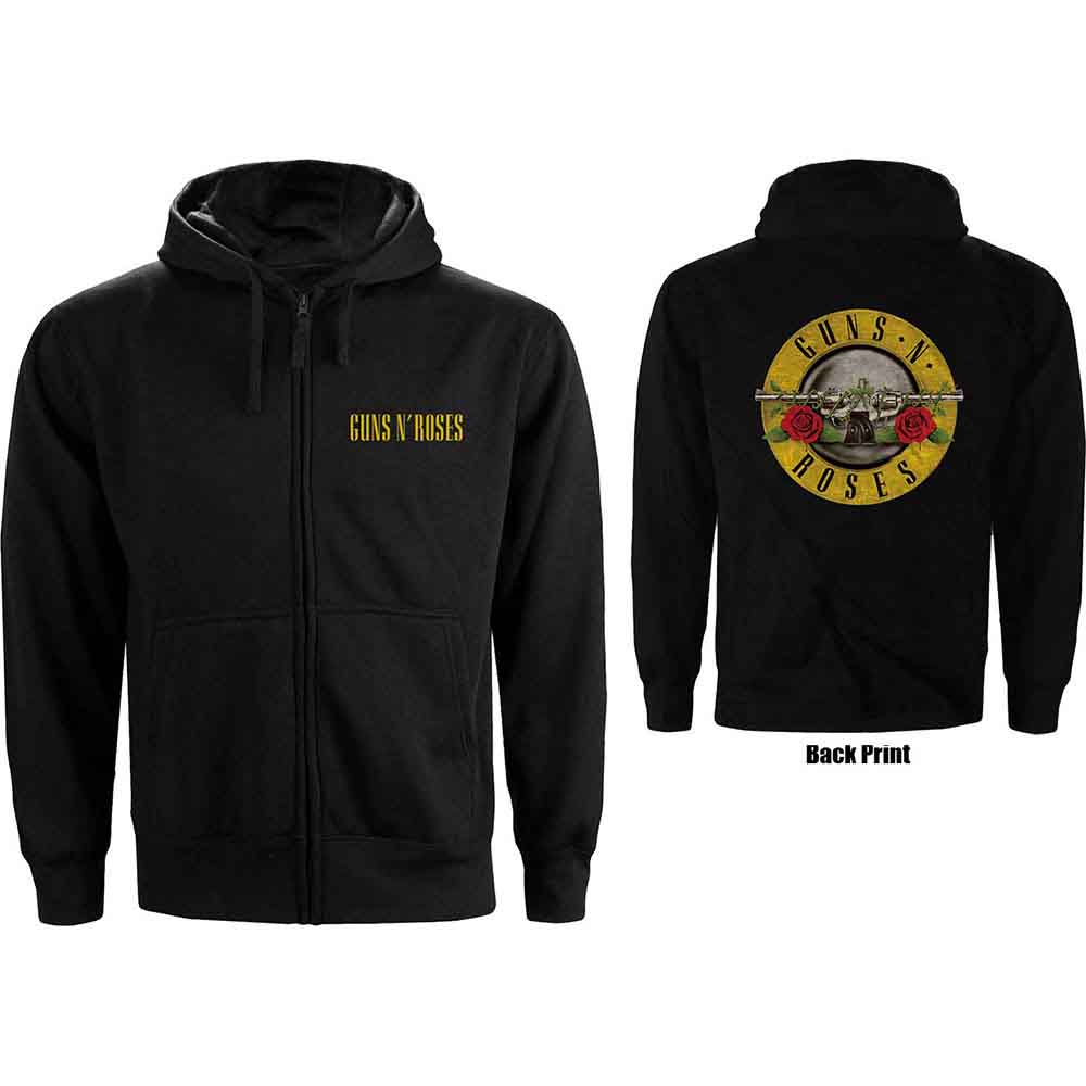 Guns N' Roses: Ladies Zipped Hoodie/Classic Logo (Back Print) (XX-Large)