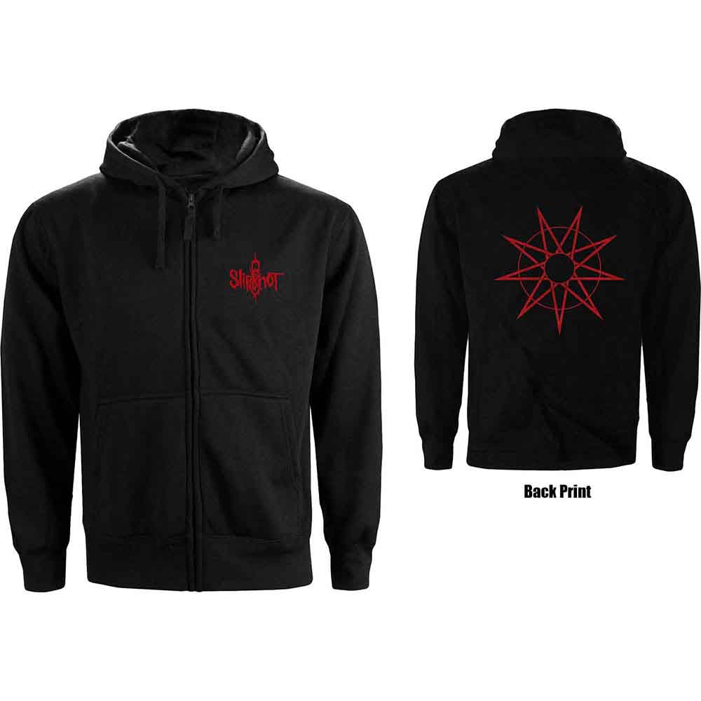 Slipknot: Ladies Zipped Hoodie/9 Point Star (Back Print) (X-Small)