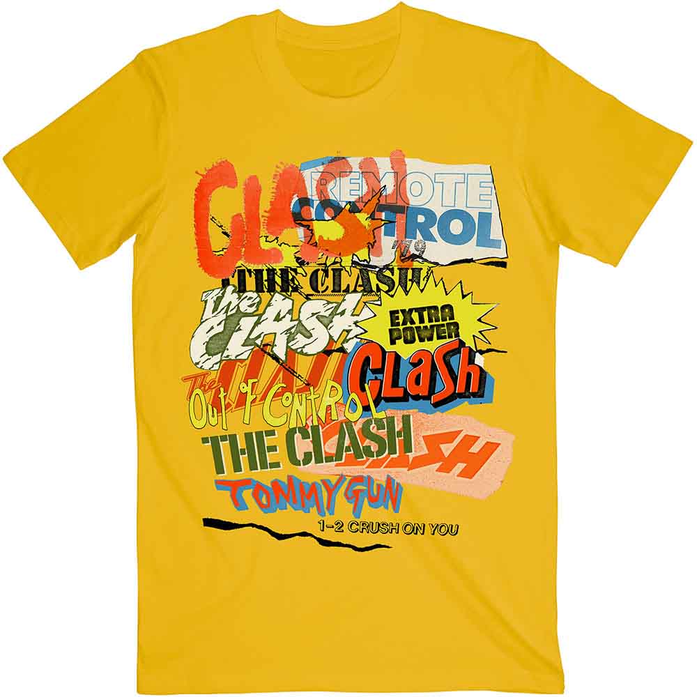 The Clash: Unisex T-Shirt/Singles Collage Text (X-Large)
