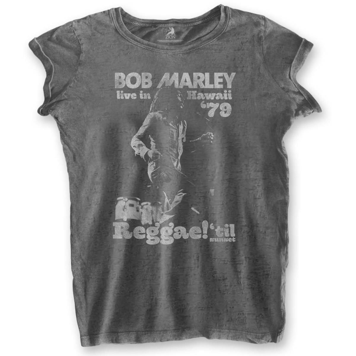 Bob Marley: Ladies T-Shirt/Hawaii (Burnout) (Small)