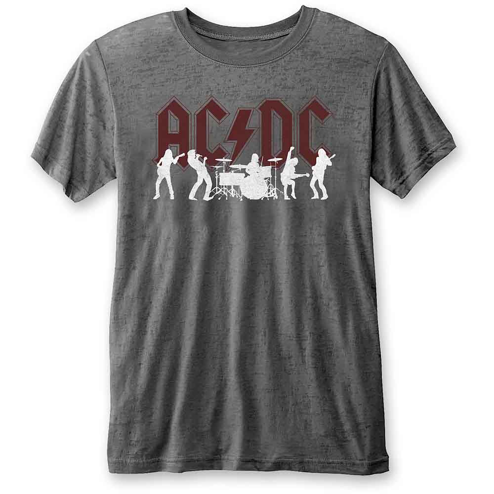 AC/DC: Unisex T-Shirt/Silhouettes (Burnout) (Small)