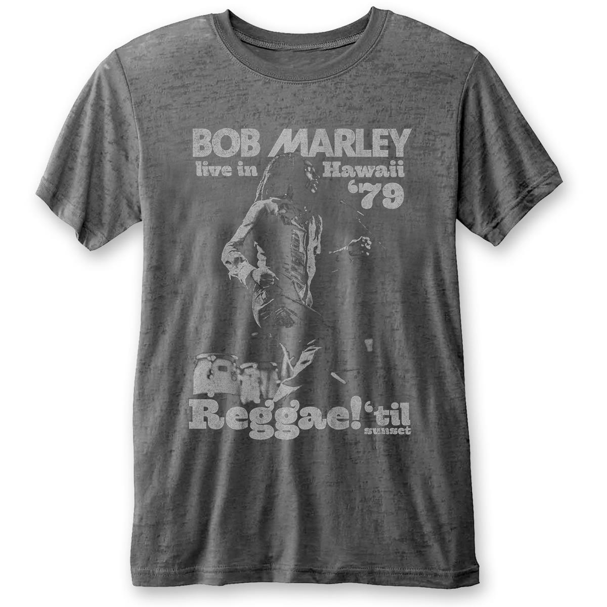 Bob Marley: Unisex T-Shirt/Hawaii (Burnout) (Small)