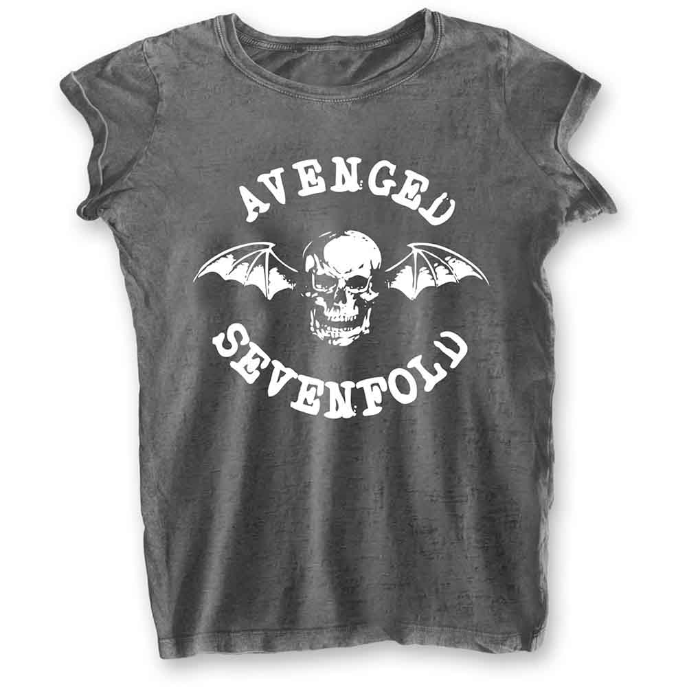 Avenged Sevenfold: Ladies T-Shirt/Deathbat (Burnout) (Small)