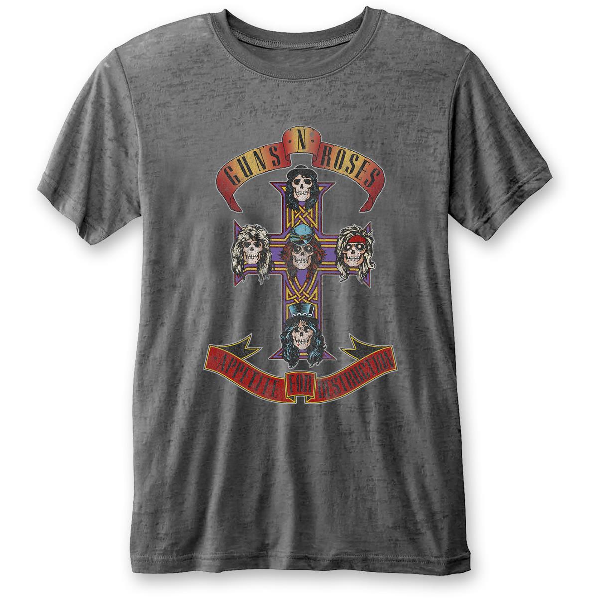 Guns N' Roses: Unisex T-Shirt/Appetite for Destruction (Burnout) (Large)