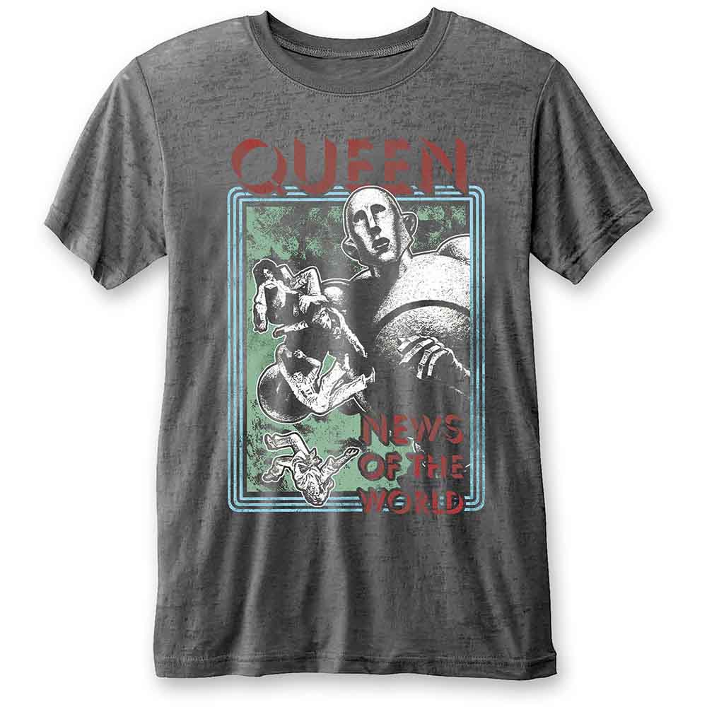 Queen: Unisex T-Shirt/News of the World (Burnout) (Small)
