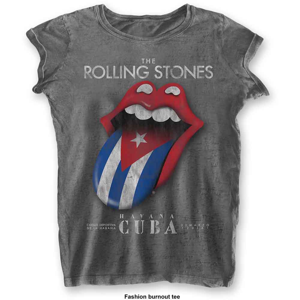 The Rolling Stones: Ladies T-Shirt/Havana Cuba (Burnout) (XX-Large)